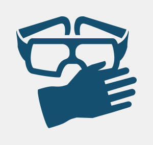 Wear Safety Glasses & Glovesuse anteojos de seguridad y guantes